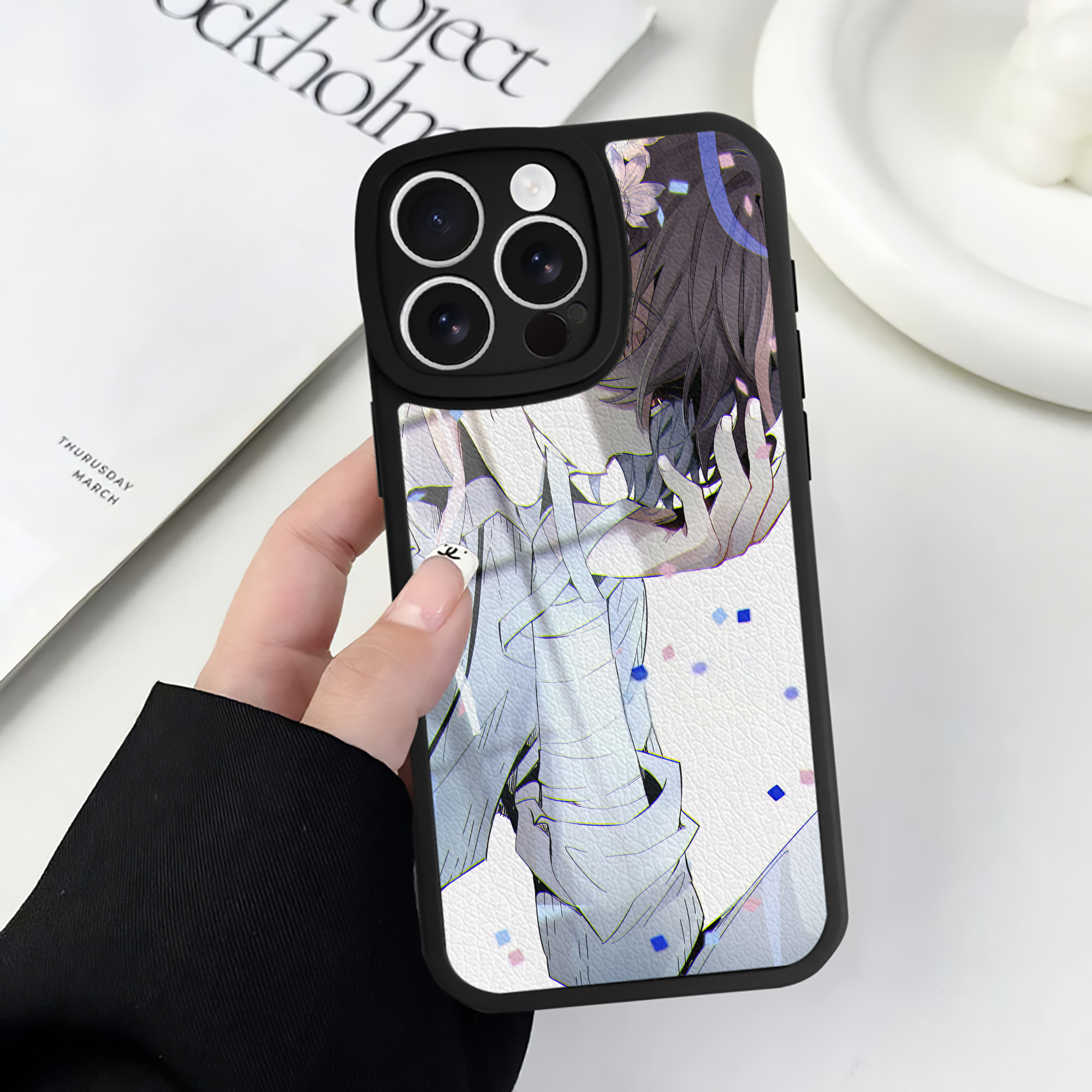 （画像用） 文豪ストレイドッグス Bungo Stray Dogs 【iPhone 16シリーズ対応】シリコンスマホケース（レザー調） 材質：シリコン